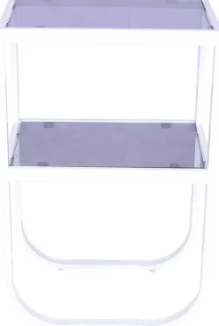 Korsbacken sängbord - Vit/grå