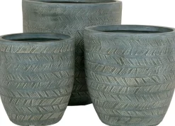 Krukor i set om 3 st Grön