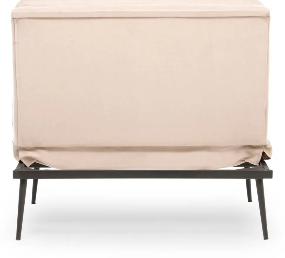 Kulperöd fåtölj med bäddfunktion - Beige