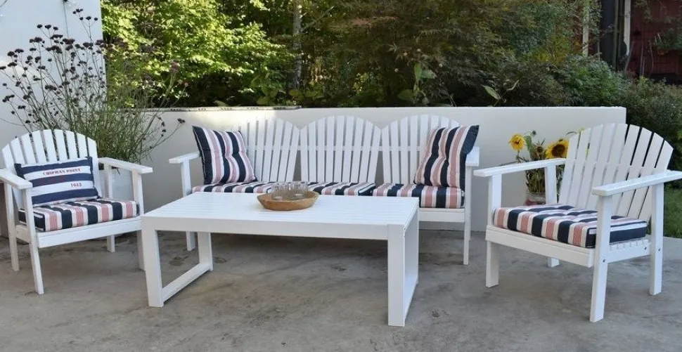 Kungshamn utemöbelgrupp - Vit + Fläckborttagare för möbler