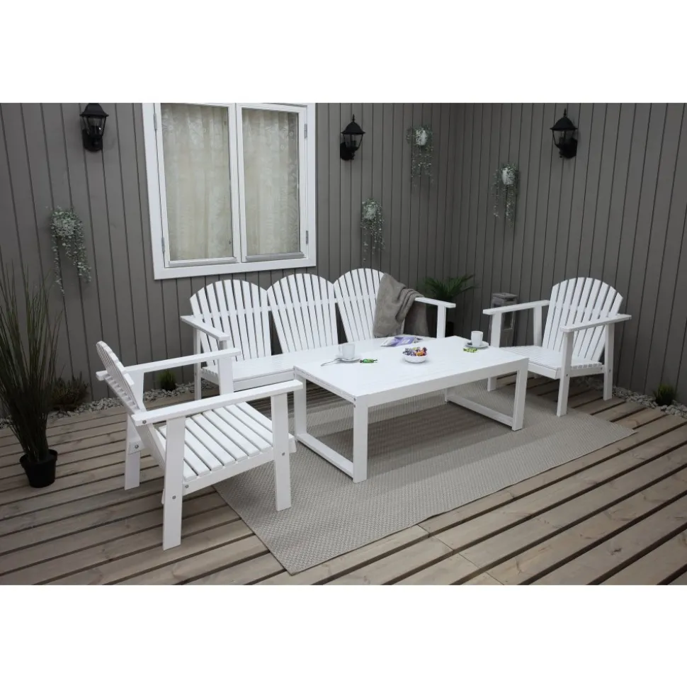 Kungshamn utemöbelgrupp - Vit + Fläckborttagare för möbler