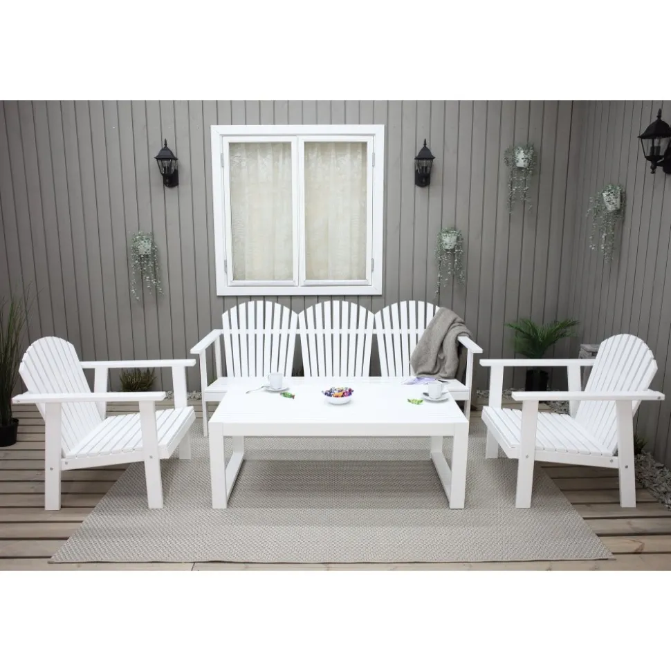 Kungshamn utemöbelgrupp - Vit + Fläckborttagare för möbler