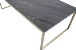 Kvarnbacken soffbord 120 x 60 cm - Matt Mässing/marmor