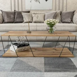 Labranda soffbord 120 x 50 cm - Furu/svart