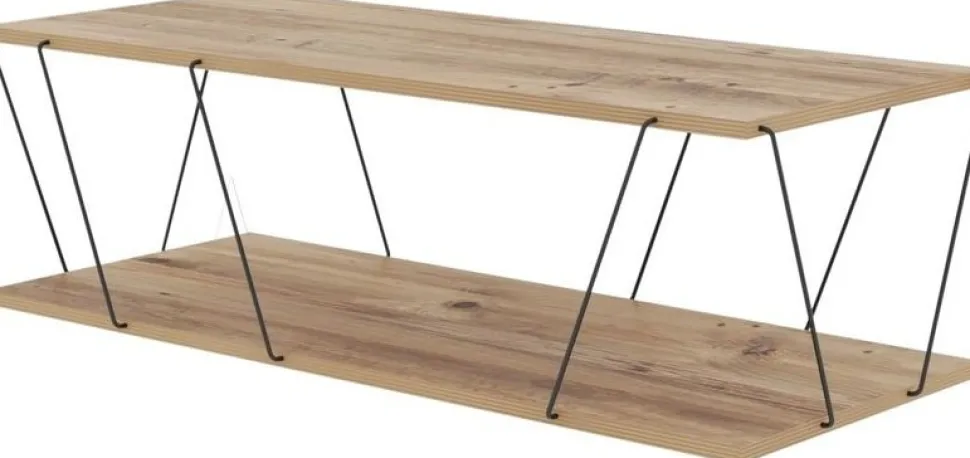 Labranda soffbord 120 x 50 cm - Furu/svart + Möbeltassar