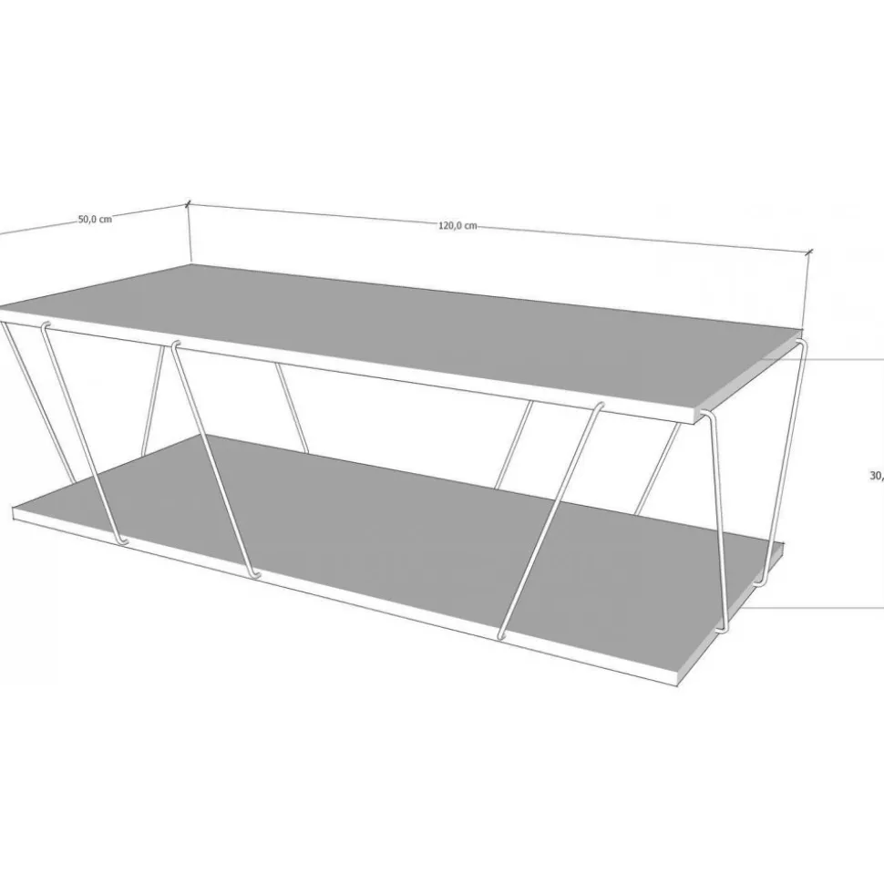 Labranda soffbord 120 x 50 cm - Furu/svart + Möbeltassar