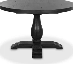 Lamier runt förlängningsbart matbord i svartbetsad ask