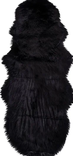 Lammskinn imitation - Svart - 60x180