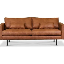 Landö 2,5-sits soffa - Cognac (Ecoläder) + Textilrengöring för möbler