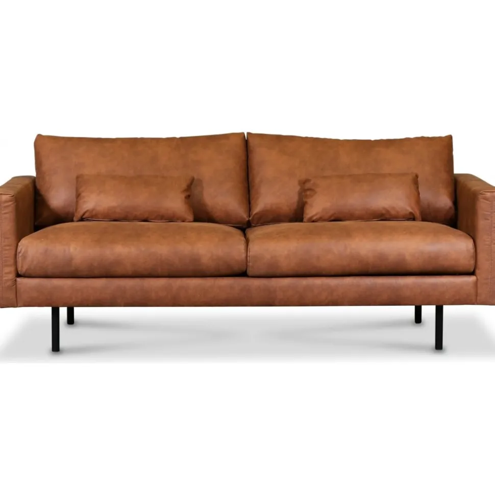 Landö 2,5-sits soffa - Cognac (Ecoläder) + Textilrengöring för möbler