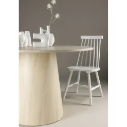 Lanzo runt matbord Ø120 cm - Vitputsad