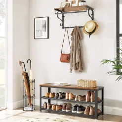 Lasse skohylla 100 cm - Brun/svart