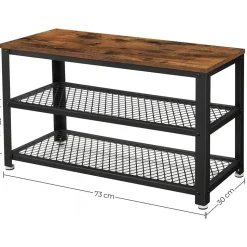 Lasse skohylla 73 cm - Brun/svart