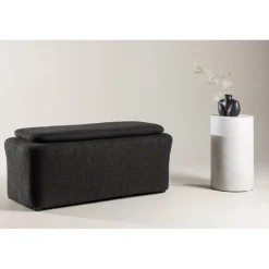 Laurel sittpuff - Svart boucle