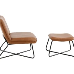 Laxa fåtölj med fotpall - Brun/svart + Textilrengöring för möbler