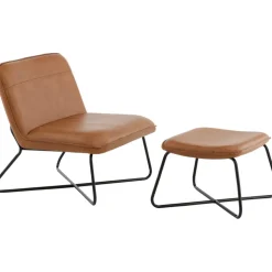 Laxa fåtölj med fotpall - Brun/svart + Fläckborttagare för möbler