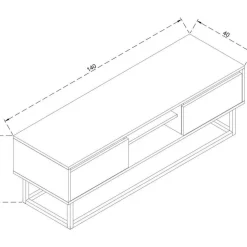 Laxus TV-bänk 140 cm - Valnöt/svart