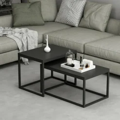 Leka satsbord 60/72 x 47/37 cm - Svart