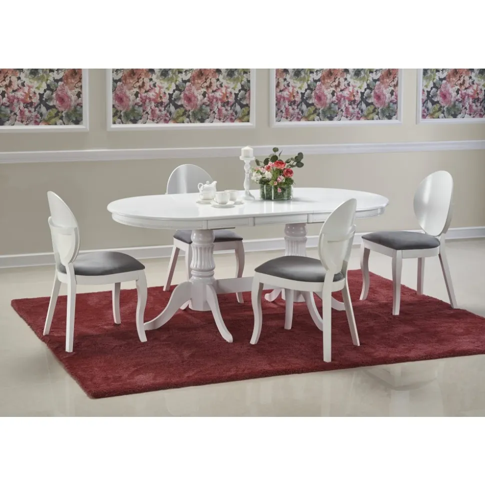 Leonardo förlängningsbart vitt matbord 90x150-190 cm