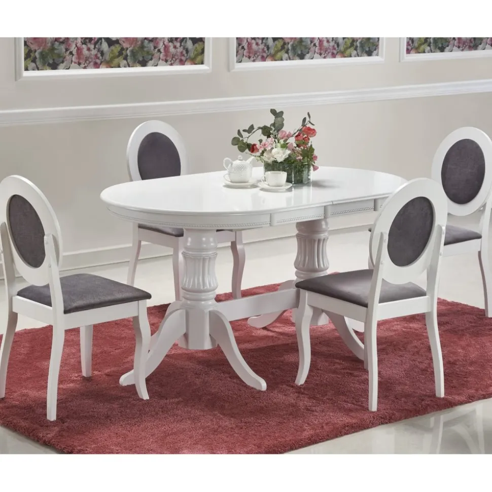 Leonardo förlängningsbart vitt matbord 90x150-190 cm