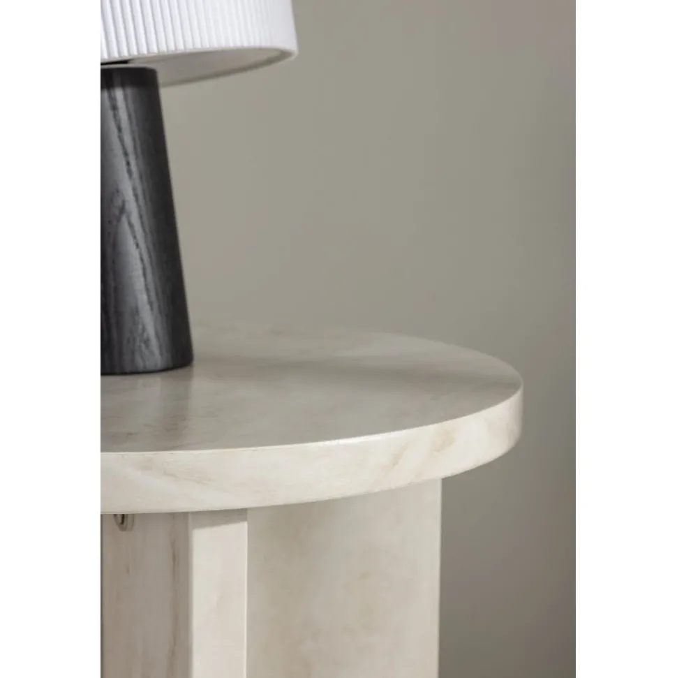 Ålesund sidobord Ø40 cm - Beige