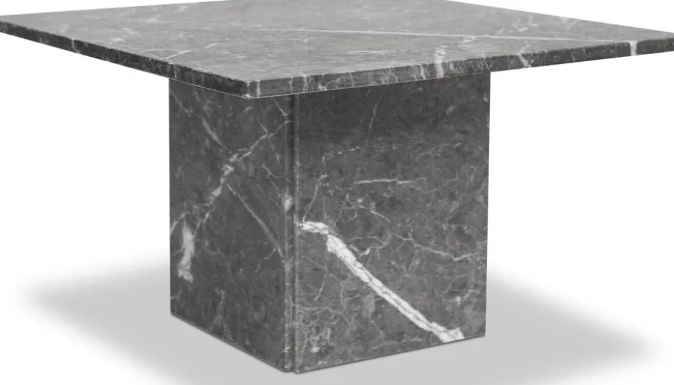 Level soffbord 75x75 cm - Grå marmor + Möbeltassar