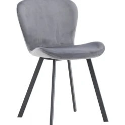 Lilja matstol - Grå sammet/svart