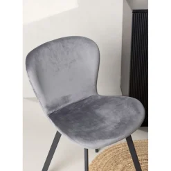 Lilja matstol - Grå sammet/svart