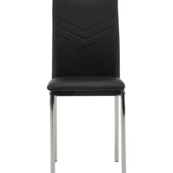 Lily matstol - Svart PU/krom