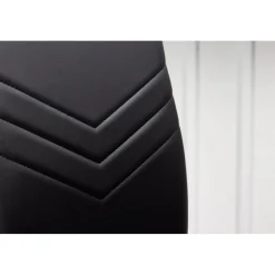 Lily matstol - Svart PU/krom