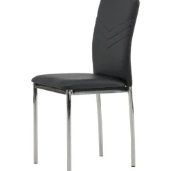 Lily matstol - Svart PU/krom