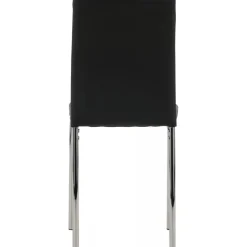 Lily matstol - Svart PU/krom