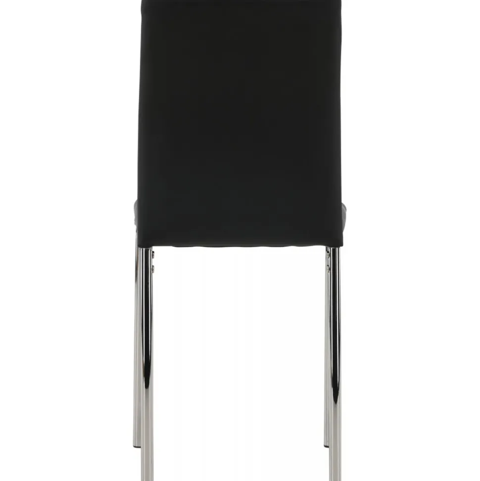 Lily matstol - Svart PU/krom