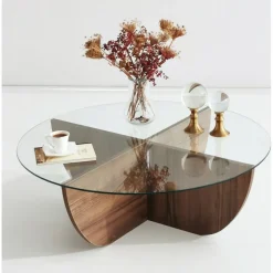 Lily soffbord Ø90 cm - Valnöt + Textilrengöring för möbler