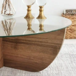 Lily soffbord Ø90 cm - Valnöt + Textilrengöring för möbler