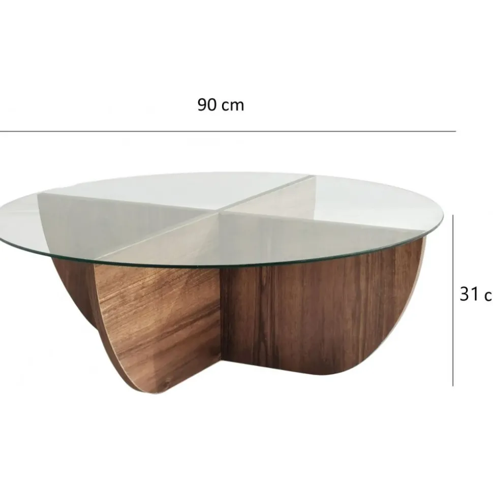 Lily soffbord Ø90 cm - Valnöt + Möbeltassar