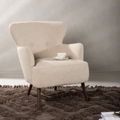 Lincoln fåtölj - Beige bouclè