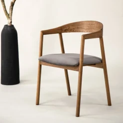 Långön matstol - Ek/grå