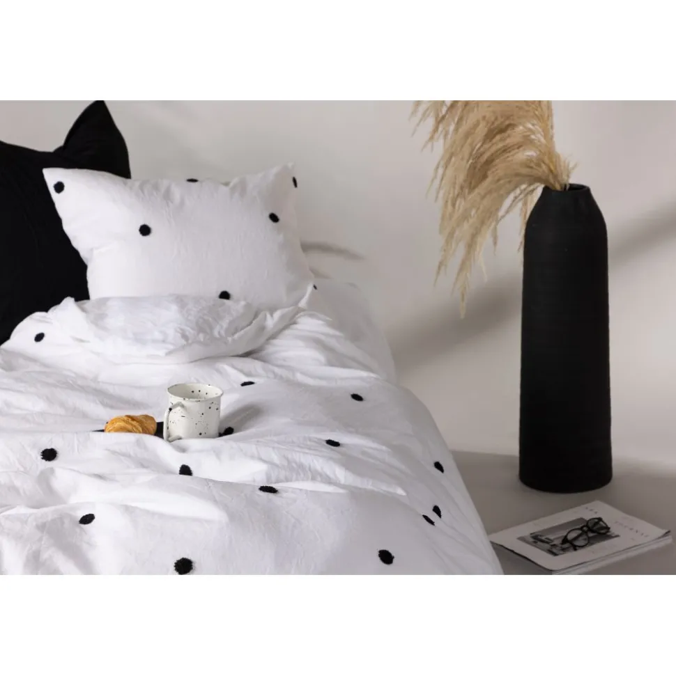 Loke bäddset 200 x 150 cm - Vit/svart