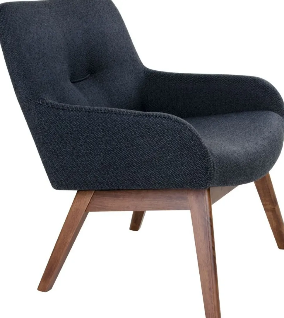 London Fåtölj - Mörkgrå/valnöt