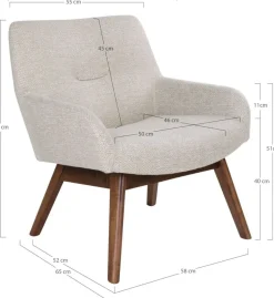 London Fåtölj - Sand/valnöt + Fläckborttagare för möbler