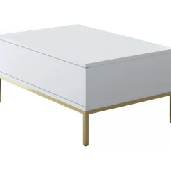 Lord soffbord 90 x 60 cm - Vit/guld