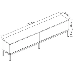 Lord TV-bänk - Vit/guld