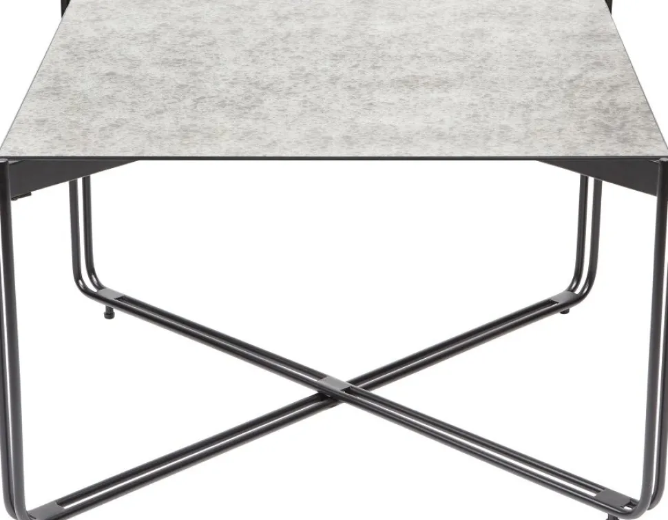 Lori soffbord 75x75 cm - Antikfärgad spegelglas