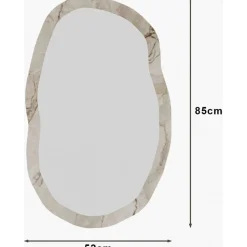 Lossa väggspegel - Vit marmor