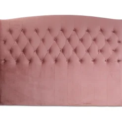 Love sänggavel med knappar (Rosa sammet) - Valfri bredd