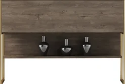 Lux avlastningsbord 120 x 30 cm - Valnöt/guld