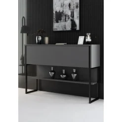 Lux avlastningsbord 120 x 30 cm - Antracit/svart