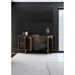 Lux skänk - Valnöt/silver