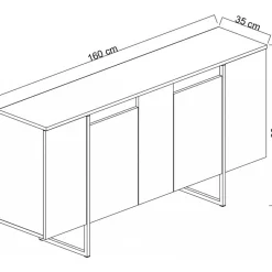 Lux skänk - Valnöt/silver